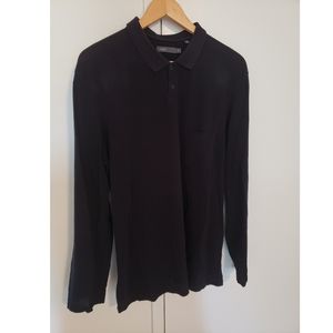 Vince navy blue long sleeve polo XL